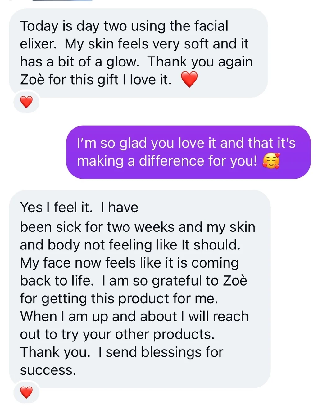 Customer testimonial